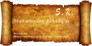 Stefanovics Kilián névjegykártya
